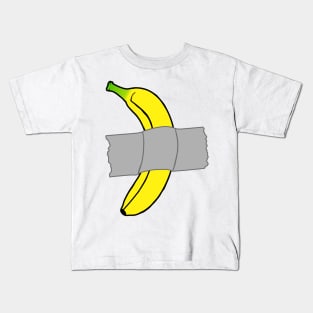 taped banana art on blue Kids T-Shirt